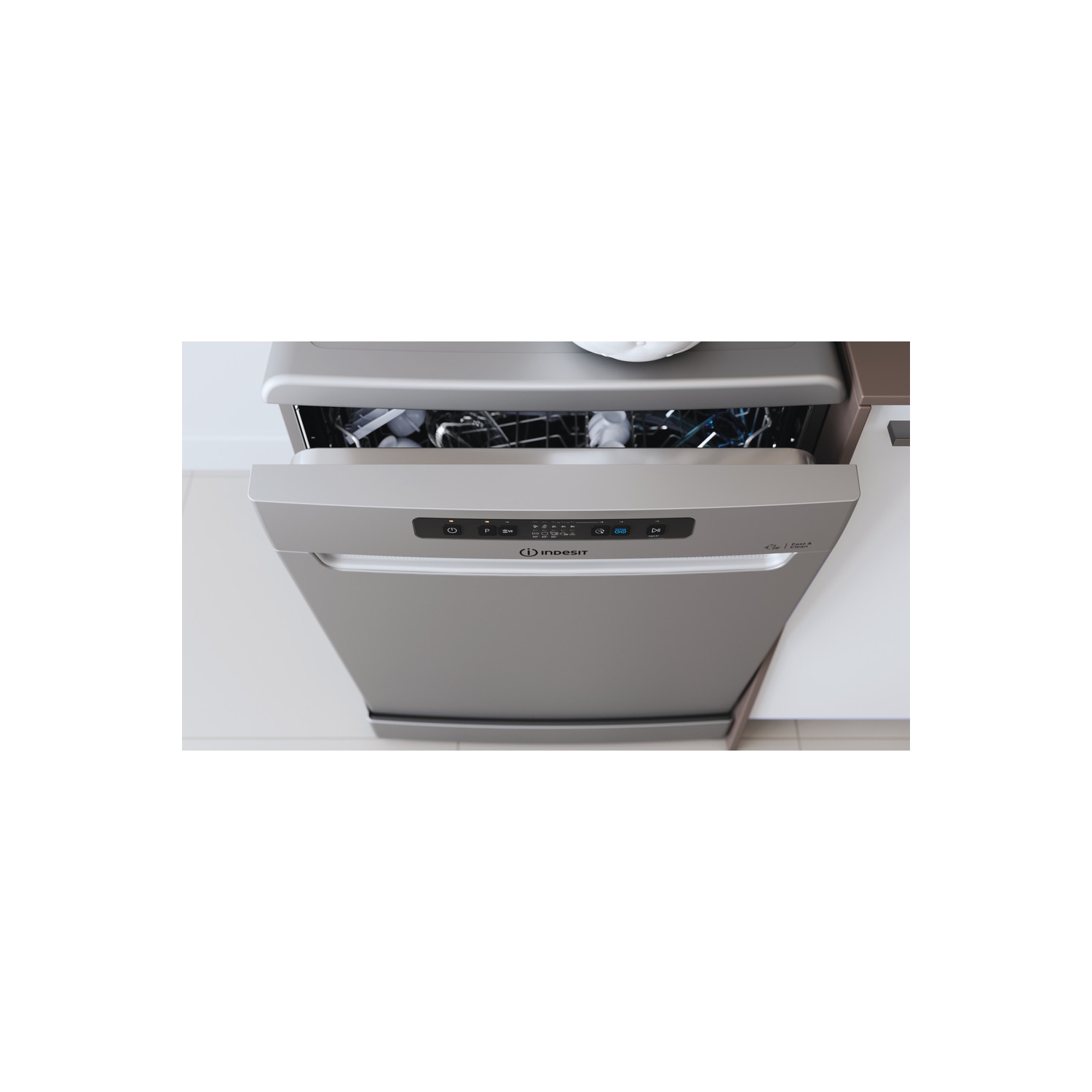 Indesit DFC2B16SUK Full Size Dishwasher - Silver - 13 Place Settings - 6